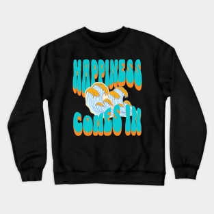 Happiness Comes In Waves, Hello Summer Vintage Funny Surfer Riding Surf Surfing Lover Gifts Crewneck Sweatshirt